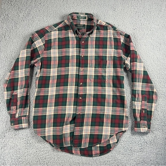 Marshall Field's Plaid Button Down Men's Medium Long Sleeve Vintage 100% Cotton - Picture 1 of 8